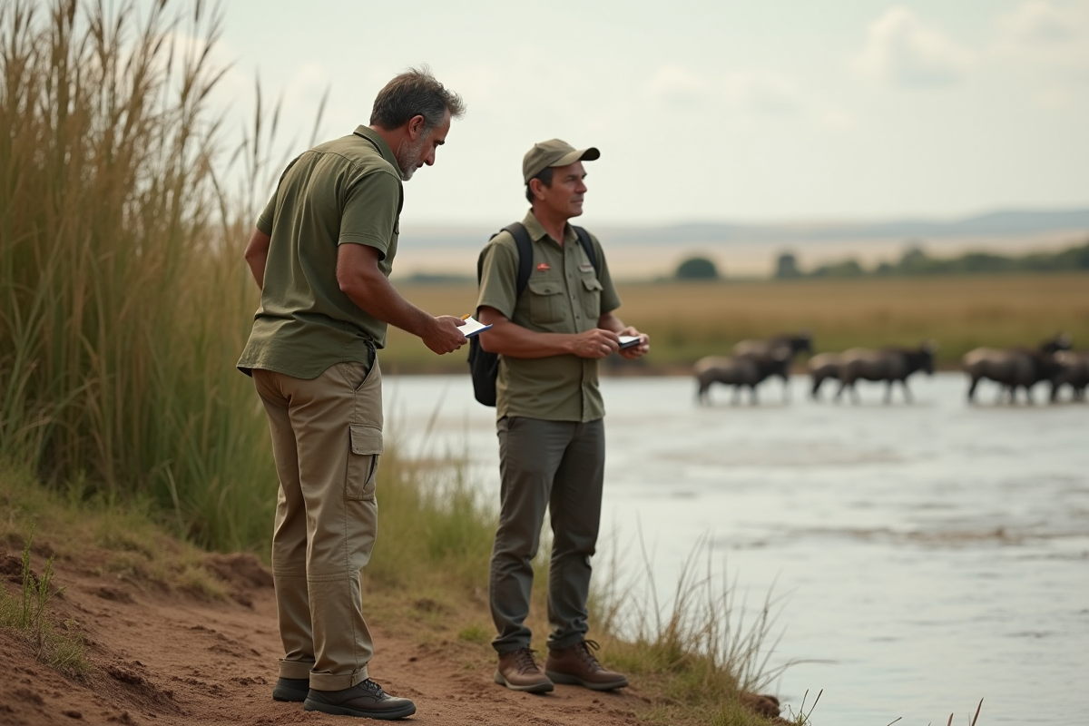 Guide africain montrant des traces d