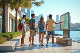 Jeunes adultes découvrant une carte digitale à Malte en 2026