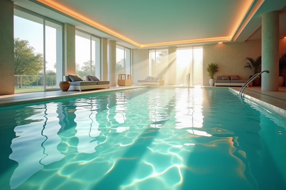 Piscine intérieure élégante dans un spa en Normandie